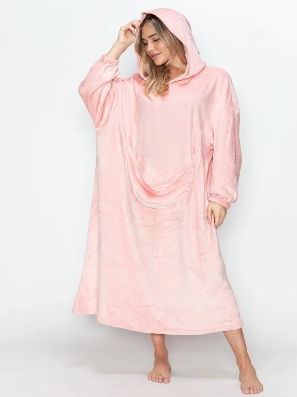 Casual Elegance Full Size Hooded Midi Dress with Pocket - Picture 2 of 16